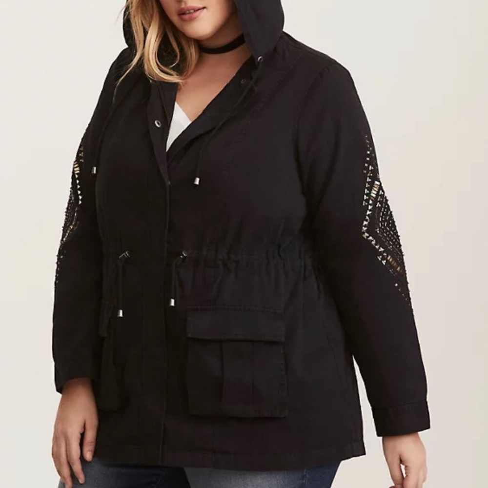 DONATED Torrid Embellished Hooded Anorak Jacket - Picture 2 of 11